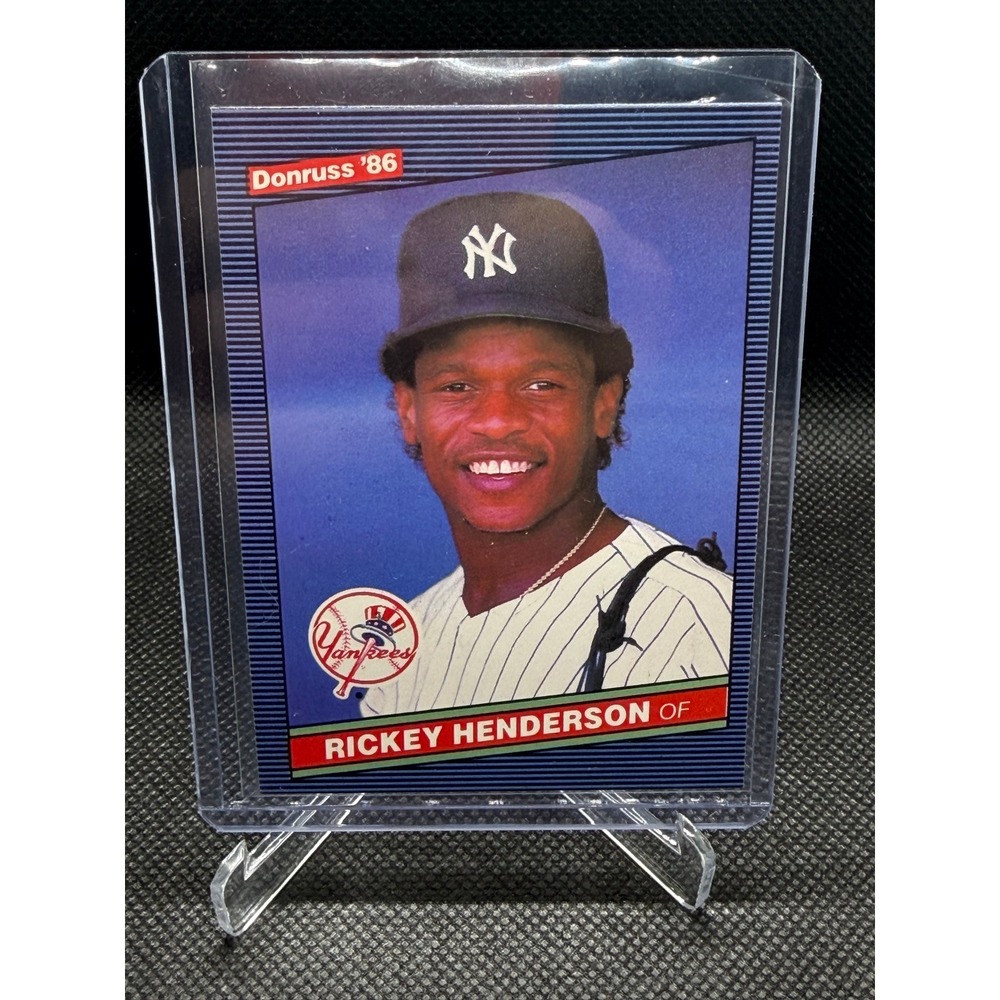1986 Donruss Rickey Henderson 51 New York Yankees Baseball Card NM+